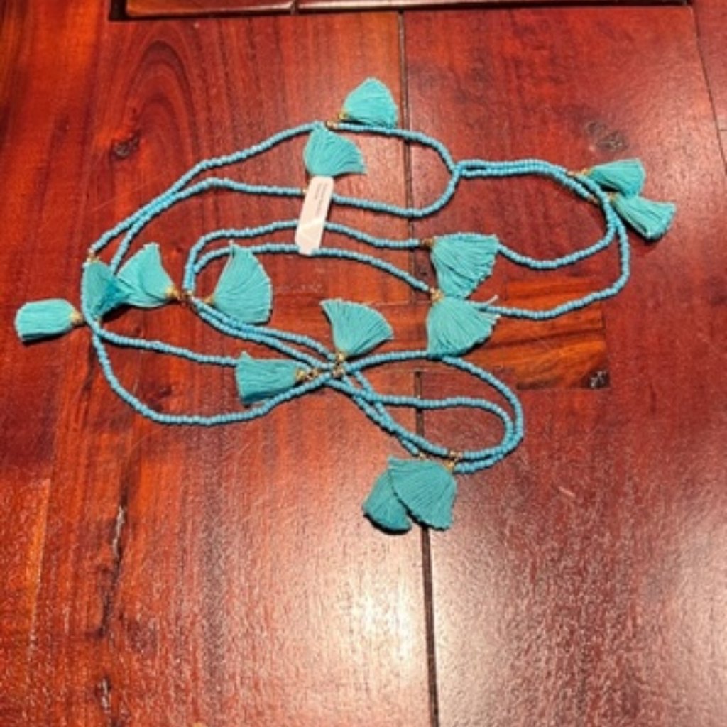 Roller Rabbit Pom Pom & Bead Wrap Necklace - Nwt